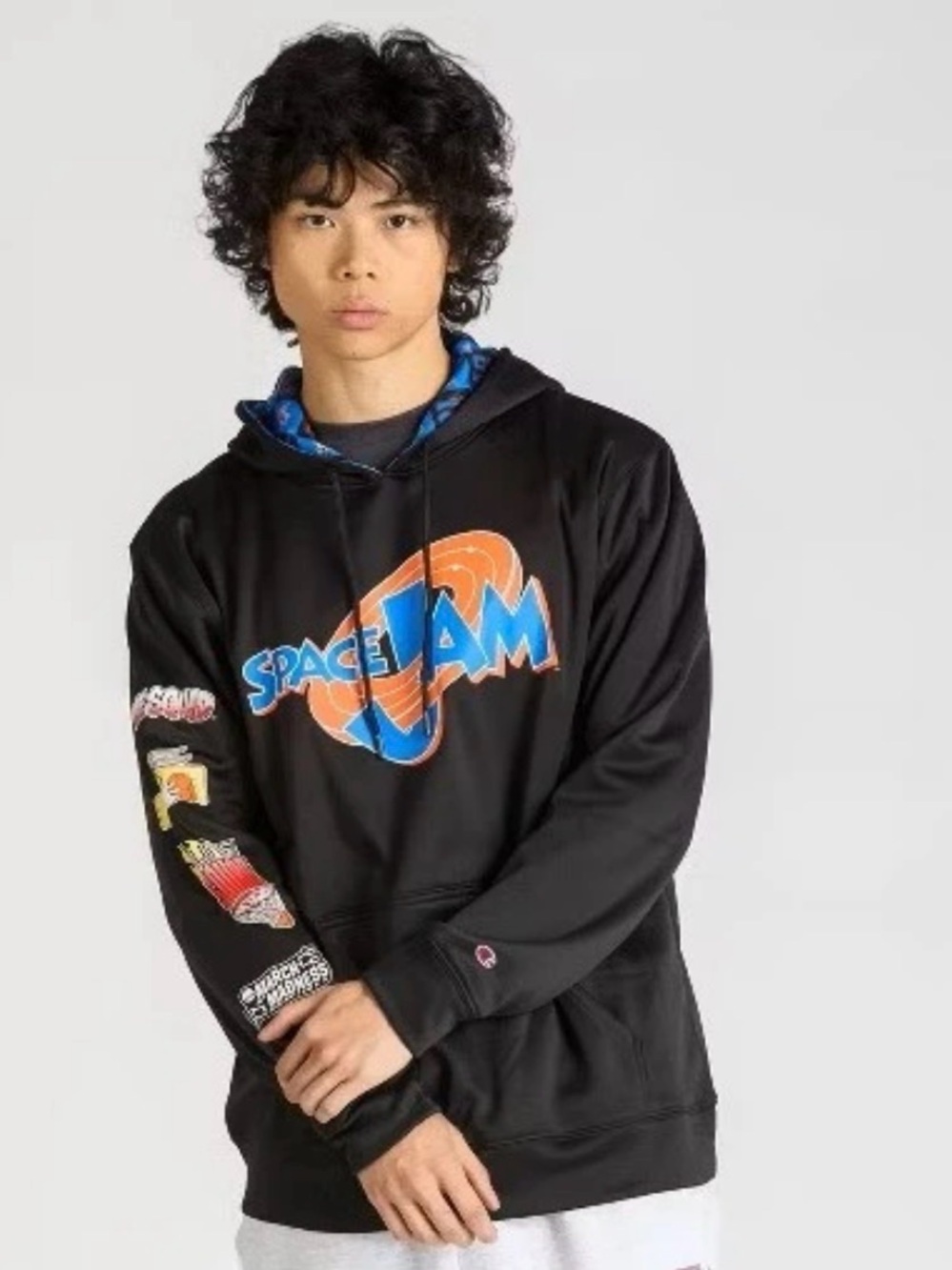 Space Jam Logo Black Hoodie - Men's Pullover Hoodie